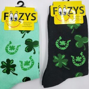 Womens St Patricks Day Socks Shamrock Luck Irish Parade Novelty 2 PAIRS Foozys